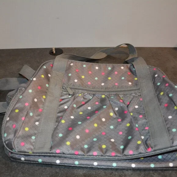 Justice grey with colorful dots duffle bag - Picture 2 of 4